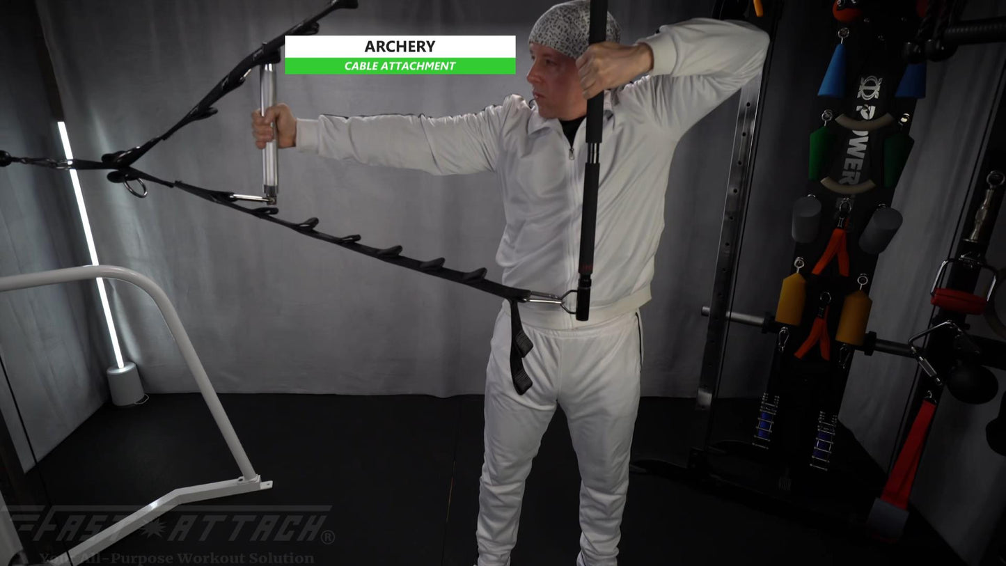Fast-Attach Fitness Cable Attachment Archery Pose Exercise