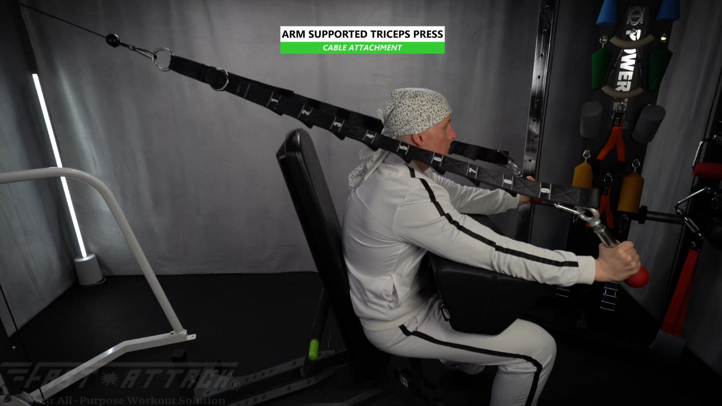 Fast-Attach Fitness Cable Attachment Arm Supported Triceps Press Exercise