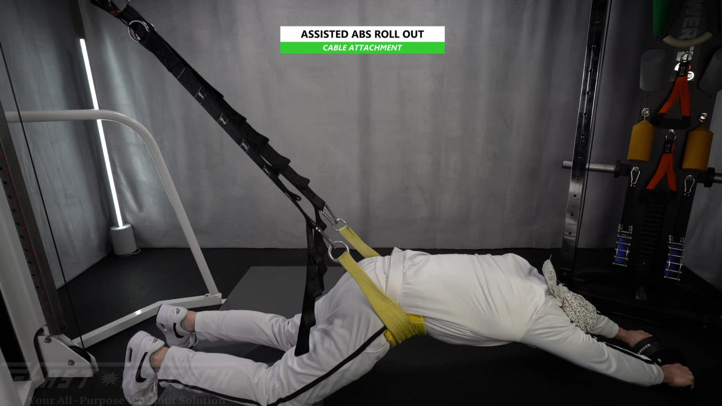 Fast-Attach Fitness Cable Attachment Assisted Abs Roll Out Exercise