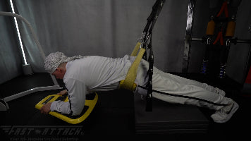 Fast-Attach Fitness Band Assisted Dynamic Plank Exercise Finish