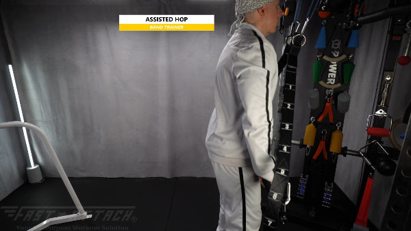 Fast-Attach Fitness Band Trainer Assisted Hop Exercise