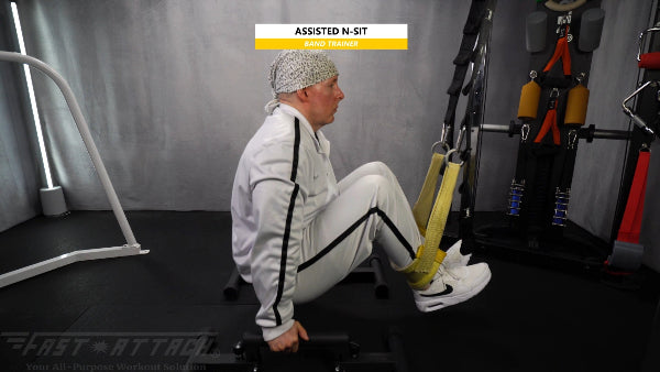 Fast-Attach Fitness Band Trainer Assisted N-Sit Exercise