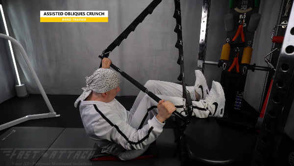 Fast-Attach Fitness Band Trainer Assisted Obliques Crunch Exercise