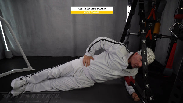 Fast-Attach Fitness Band Trainer Assisted Side Plank Exercise