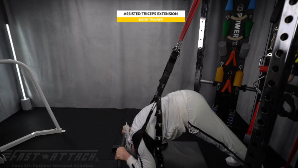 Fast-Attach Fitness Band Trainer Assisted Triceps Extension Exercise
