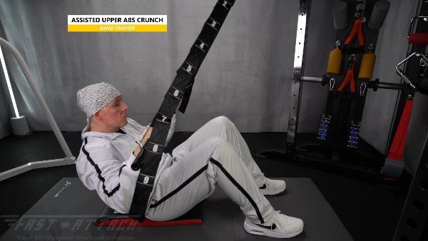 Fast-Attach Fitness Band Trainer Assisted Upper Abs Crunch Exercise