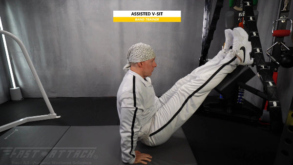 Fast-Attach Fitness Band Trainer Assisted V-Sit Exercise