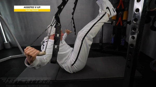 Fast-Attach Fitness Band Trainer Assisted V-Up Exercise