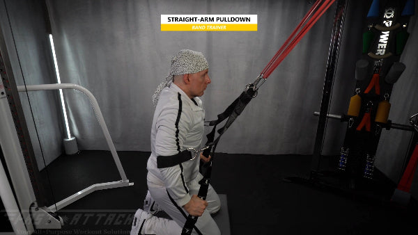 Fast-Attach Fitness Band Trainer Straight-Arm Pulldown Exercise