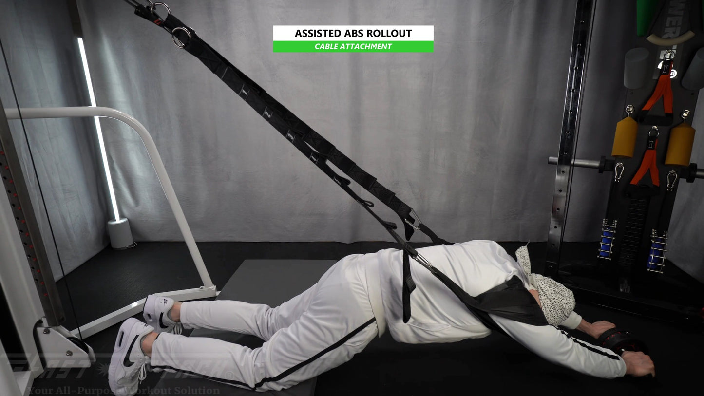 Fast-Attach Fitness Cable Attachment Assisted Abs Roll Out Exercise