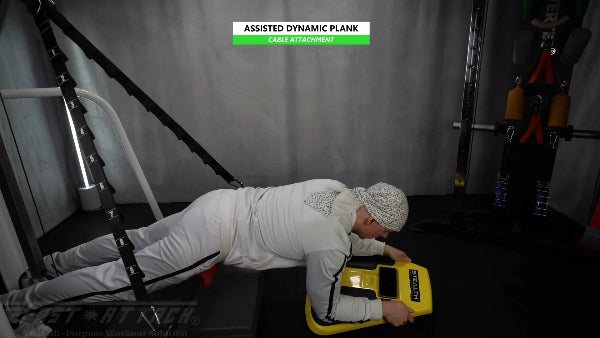 Fast-Attach Fitness Cable Attachment Assisted Dynamic Plank Exercise
