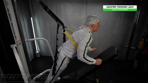 Fast-Attach Fitness Cable Attachment Assisted Forward Lean Exercise