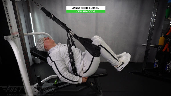 Fast-Attach Fitness Cable Attachment Assisted Hip Flexion Exercise