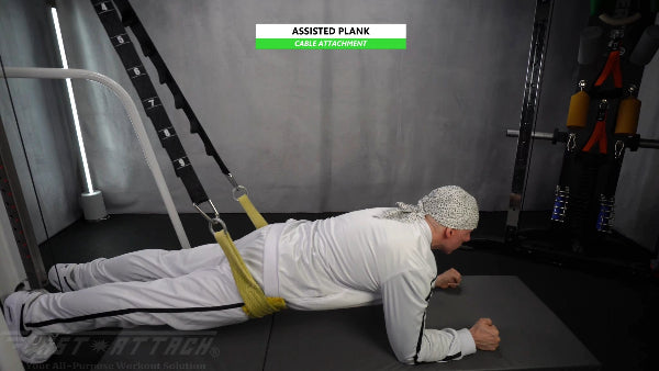 Fast-Attach Fitness Cable Attachment Assisted Plank Exercise