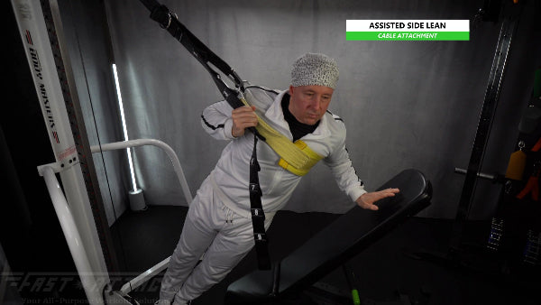 Fast-Attach Fitness Cable Attachment Assisted Side Lean Exercise