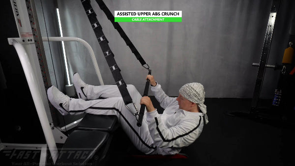 Fast-Attach Fitness Cable Attachment Assisted Upper Abs Crunch Exercise