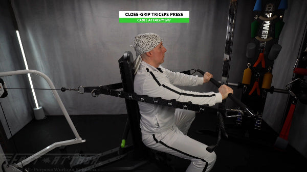 Fast-Attach Fitness Cable Attachment Close-Grip Triceps Press Exercise