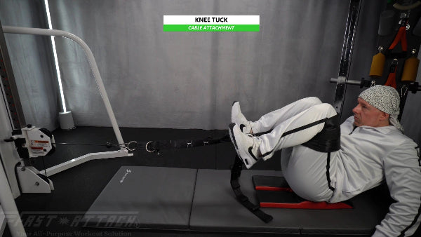 Fast-Attach Fitness Cable Attachment Knee Tuck Exercise