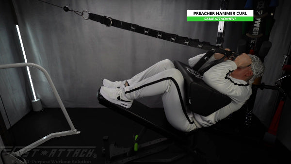 Fast-Attach Fitness Cable Attachment Preacher Hammer Curl Exercise
