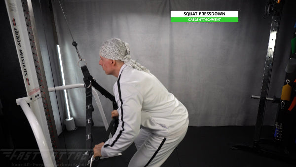 Fast-Attach Fitness Cable Attachment Squat Pressdown Exercise