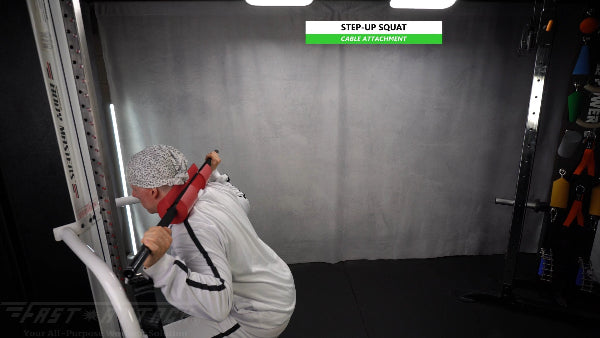 Fast-Attach Fitness Cable Attachment Step-Up Squat Exercise