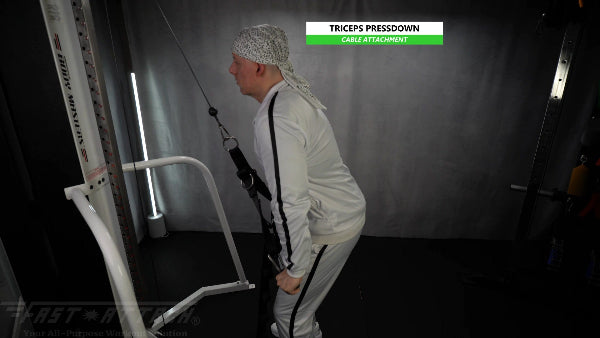 Fast-Attach Fitness Cable Attachment Triceps Pressdown Exercise