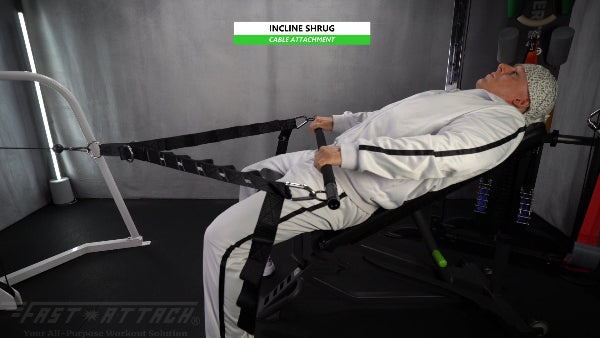 Fast-Attach Fitness Cable Attachment Incline Shrug Exercise