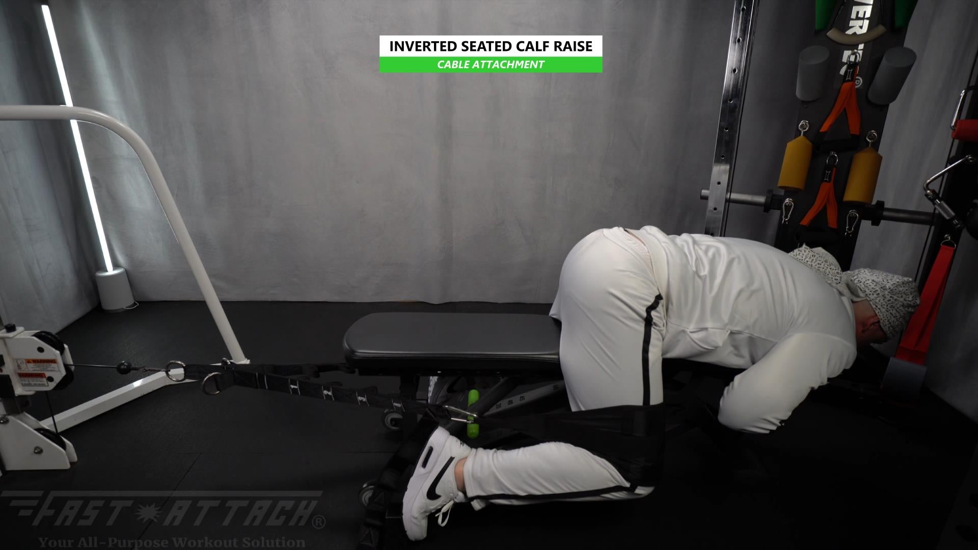 Fast-Attach Fitness Cable Attachment Inverted Seated Calf Raise Exercise
