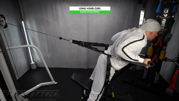 Fast-Attach Fitness Cable Attachment Long Head Curl Exercise
