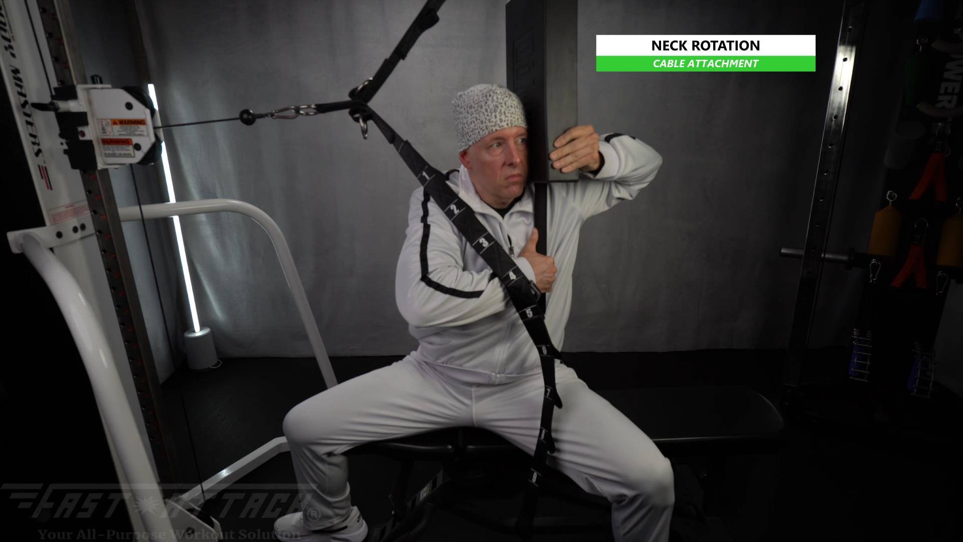 Fast-Attach Fitness Cable Attachment Neck Rotation Exercise