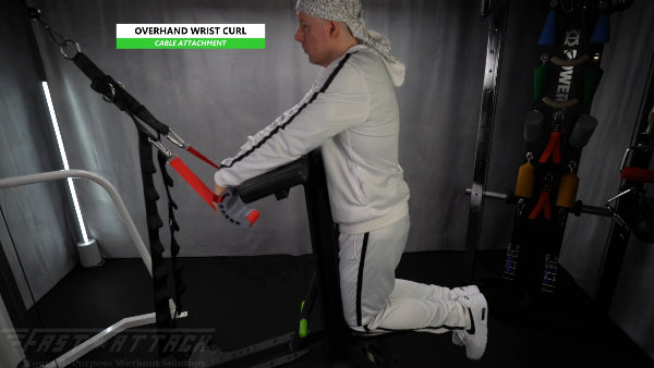 Fast-Attach Fitness Cable Attachment Overhand Wrist Curl Exercise