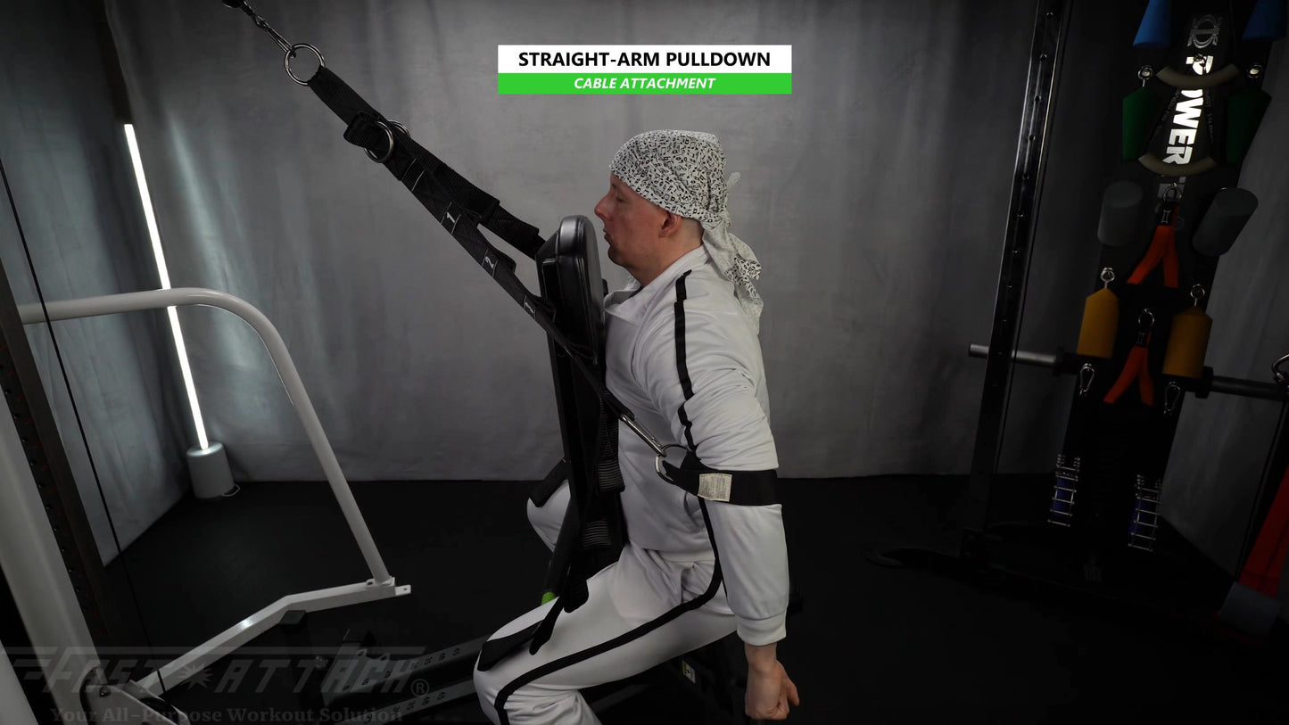 Fast-Attach Fitness Cable Attachment Straight-Arm Pulldown Exercise