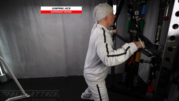 Fast-Attach Fitness Suspension Trainer Jumping Jack Exercise