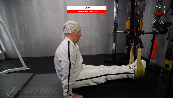 Fast-Attach Fitness Suspension Trainer L-Sit Exercise