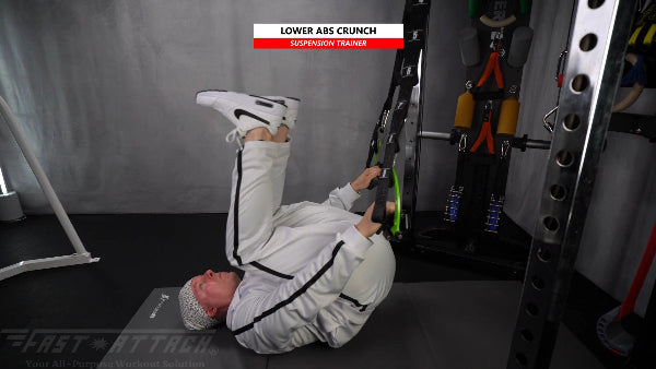 Fast-Attach Fitness Suspension Trainer Lower Abs Crunch Exercise