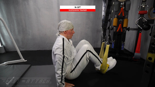 Fast-Attach Fitness Suspension Trainer N-Sit Exercise