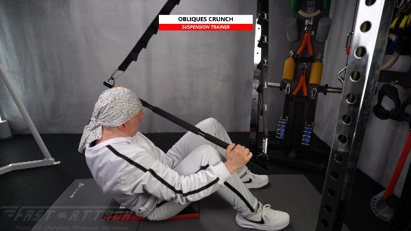 Fast-Attach Fitness Suspension Trainer Obliques Crunch Exercise