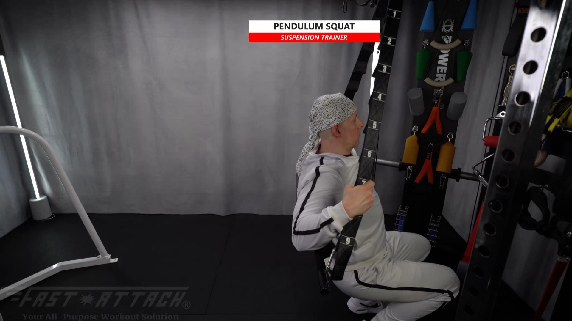 Fast-Attach Fitness Suspension Trainer Pendulum Squat Exercise