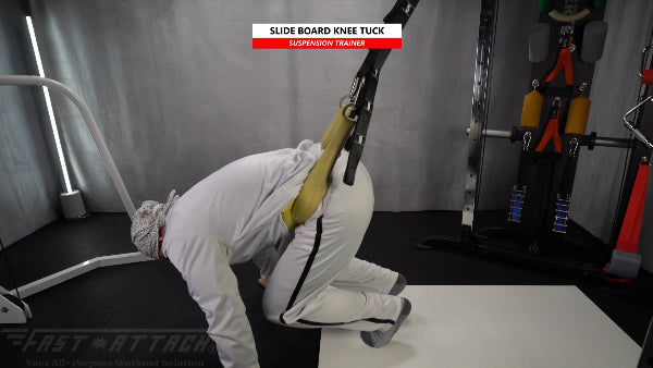 Fast-Attach Fitness Suspension Trainer Slide Board Knee Tuck Exercise