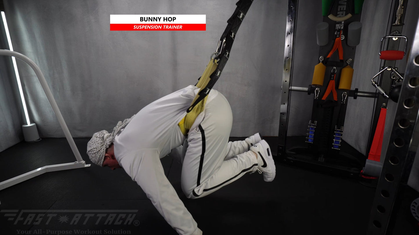 Fast-Attach Fitness Suspension Trainer Bunny Hop Exercise