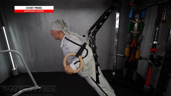Fast-Attach Fitness Suspension Trainer Chest Press Exercise