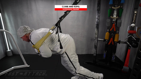 Fast-Attach Fitness Suspension Trainer Climb And Repel Exercise