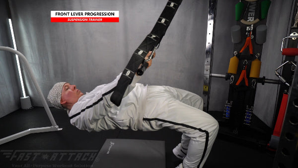 Fast-Attach Fitness Suspension Trainer Front Lever Progression Exercise