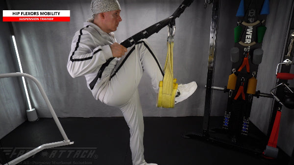 Fast-Attach Fitness Suspension Trainer Hip Flexors Mobility Exercise