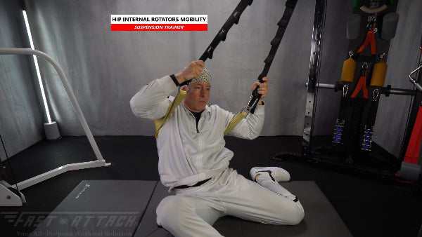 Fast-Attach Fitness Suspension Trainer Hip Internal Rotators Mobility Exercise
