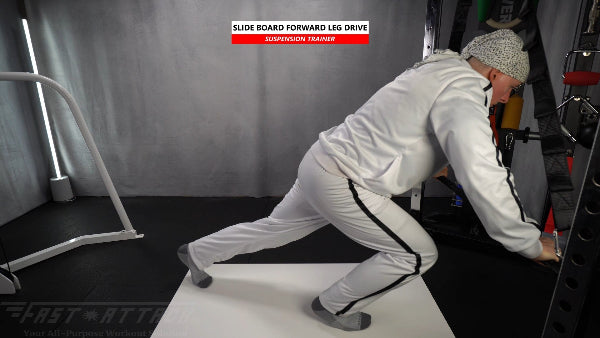 Fast-Attach Fitness Suspension Trainer Slide Board Forward Leg Drive Exercise