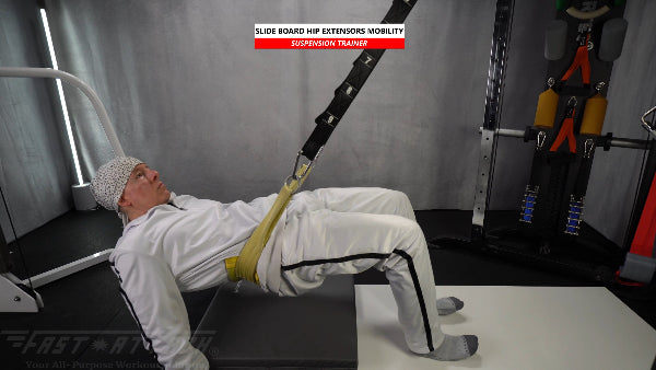 Fast-Attach Fitness Suspension Trainer Slide Board Hip Extensors Mobility Exercise
