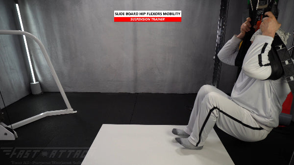 Fast-Attach Fitness Suspension Trainer Slide Board Hip Flexors Mobility Exercise