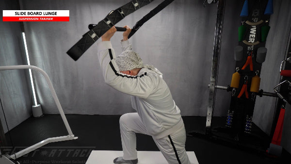 Fast-Attach Fitness Suspension Trainer Slide Board Lunge Exercise
