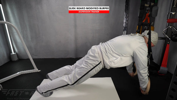 Fast-Attach Fitness Suspension Trainer Slide Board Modified Burpee Exercise